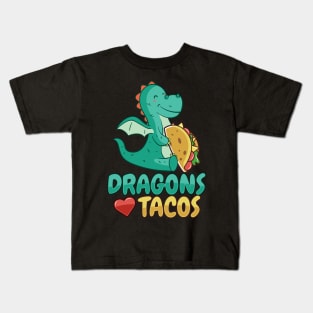 'Dragons Love Tacos' Awesome Dragons Gift Kids T-Shirt